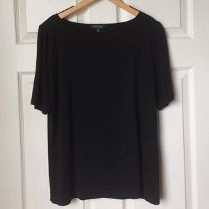 Lauren XXL Black Round Neck T-shirt